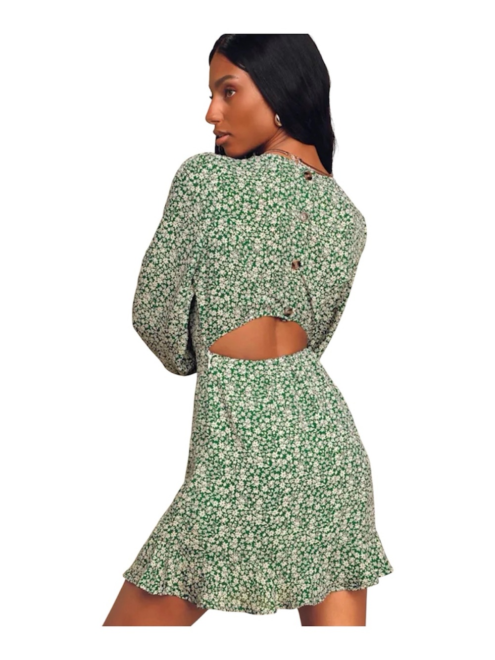 Lulus Blooming Darlin' Green Floral Print Ruffled Mini Dress - Picture 4 of 7